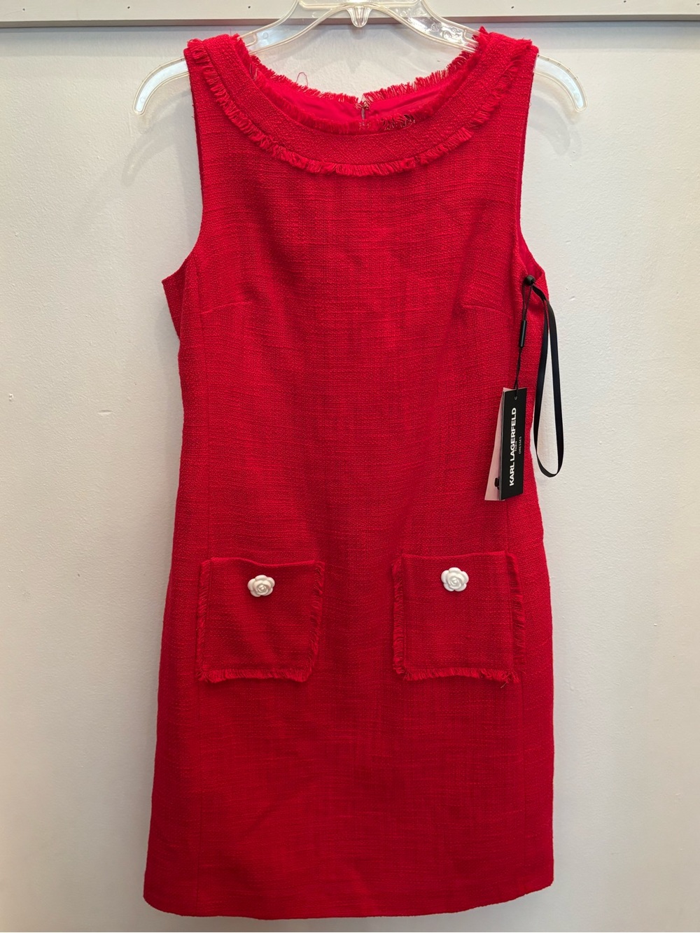 Karl Lagerfeld Paris red tweed dress size 4